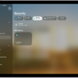 The Home app with the sidebar on the left. Security is highlighted. On the right, the Security category button is highlighted. Below are security accessories such as locks and garage doors.