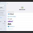 The Add Account screen showing different contacts services.