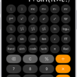 iPhone showing the scientific calculator with memory, exponential, logarithmic, and trigonometric functions.