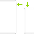 Two different iPad models shown from the front. The model on the left has the volume buttons near the upper-right side and the top button on the top right. The model on the right has the volume buttons on the top left and the top/Touch ID button on the top right.