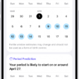 The Cycle Tracking highlights screen in Health showing calendars for fertile window estimates and period predictions.