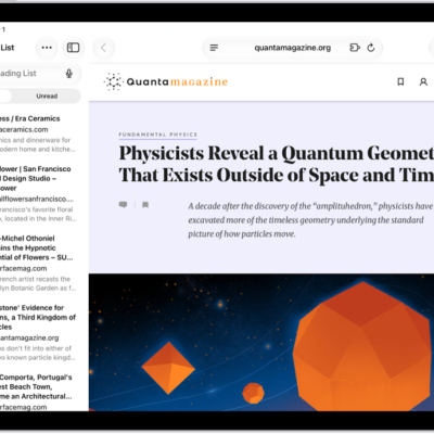 In Safari, the Reading List is open in the sidebar on the left and displays a list of websites saved to the Reading List.