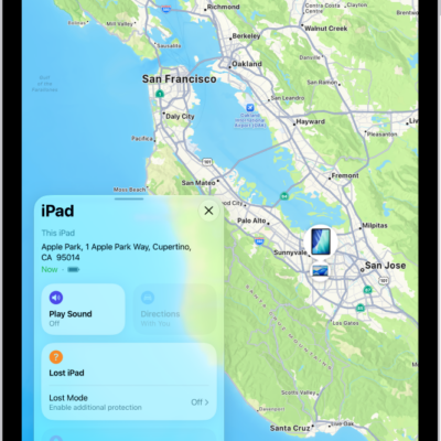 A Find My screen showing an iPad.