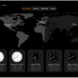 The World Clock tab, showing the time in various cities. The Edit button near the upper-left corner lets you reorder or delete clocks. The Add button near the upper-right corner lets you add more clocks. World Clock, Alarm, Stopwatch, and Timers buttons are along the bottom.