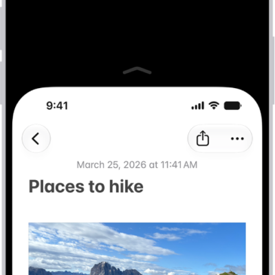 The iPhone screen with Reachability activated. The top of the screen has moved down so it's within easy reach of your thumb.