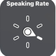 The rotor control with the dial pointing to the Speaking Rate setting.