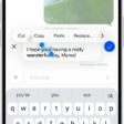 A conversation in Messages showing the last message being edited. The rest of the conversation is lighter, except for the specific text message that's being edited. The conversation shows that a previous message was unsent, and this message was edited before this current edit.
