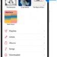 The Library tab with an arrow pointing out pinned items, such as an album and a playlist, at the top.