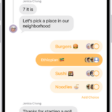 In a Messages conversation, a poll shows options and vote tallies in horizontal bars and.