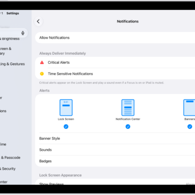 Messages Notification settings in Settings.