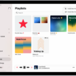 The Playlists tab showing the sidebar at the left and the list of playlists at the right. At the top are buttons to create a new playlist or create a new folder.