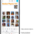 A Freeform board filled with a grid of photos. Several photos are selected, and the alignment and grouping tools appear above them.