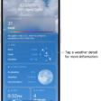 The Weather app showing weather details for a location.