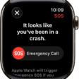 The Crash Detection screen showing the SOS slider to start an emergency call.