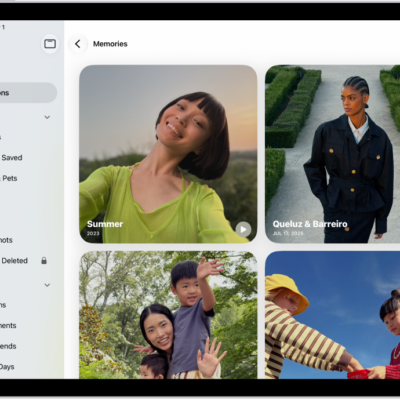 The Photos app is open to the Memories collection. The All tab is selected, with a list of memories below.