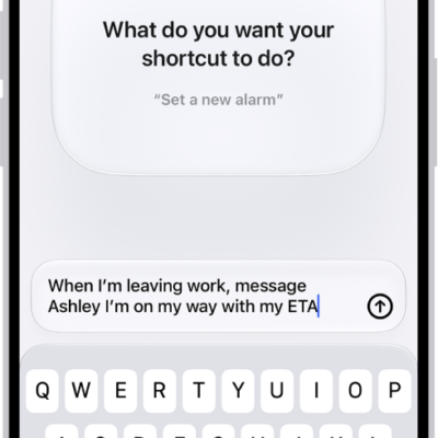 A shortcut created with a description.