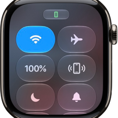 The battery level in Control Center.