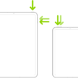 Two iPad models, each with a top button. One model has volume buttons on the side; the other has volume buttons at the top.