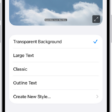 An iPhone showing an example of subtitles with a custom style.