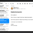 An iPad with the Mail app open. Emails are displayed with large, bold text.