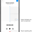 The screen for recording a second layer in Voice Memos.