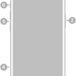 The front view of iPhone 13. The front camera is at the top center. The side button is on the right side. The Lightning connector is on the bottom. On the left side, from bottom to top, are the SIM tray, the volume buttons, and the Ring/Silent switch.