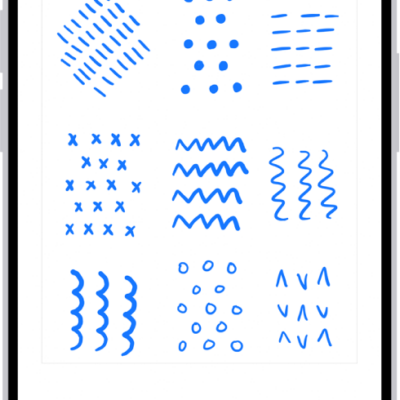 A note showing a drawing and Markup tools along the bottom of the screen.