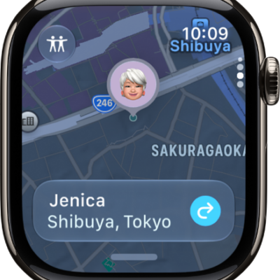 A Find My screen showing a friend's location on a map.