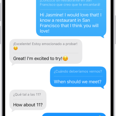 A conversation in the Messages app translated from Spanish to English.